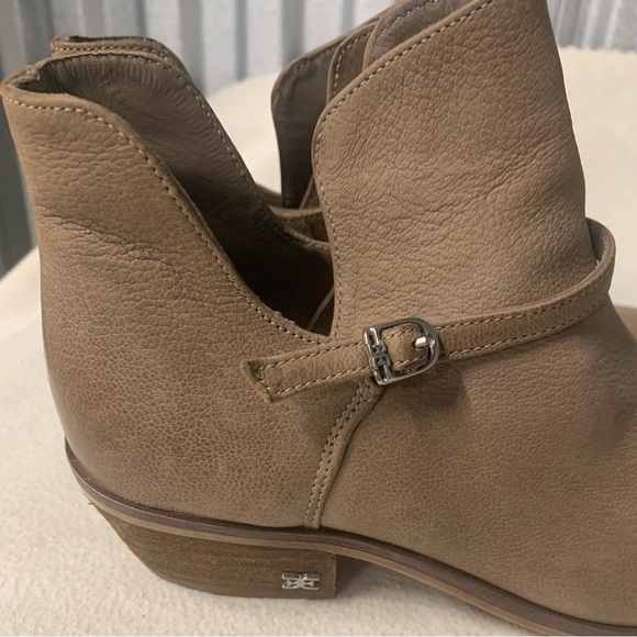 Sam Edelman Palmer G5986L8 Distressed Leather Womens Size 6 Putty Ankle Booties - Picture 2 of 11